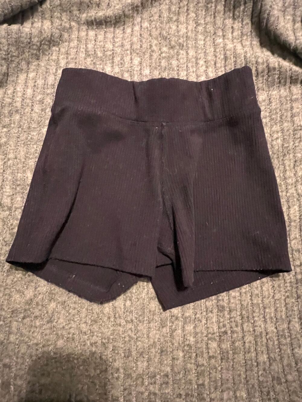 Tiger Friday Black Ribbed Dance Shorties Adult XS